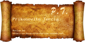 Prikosovits Tercia névjegykártya